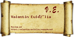 Valentin Eulália névjegykártya